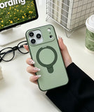 Luxury Matte Clear Metal Holder Ring Magnetic Case for iPhone