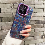 Bling Glitter Dream Conch Shell Marble Case For iPhone