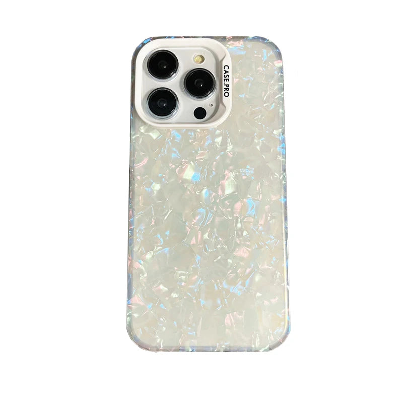 Bling Glitter Dream Conch Shell Marble Case For iPhone