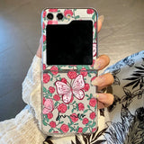 Flowers Bowknot Pattern Clear Phone Case For Samsung Z Flip7 6 5 4 3