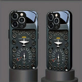 Aircraft Control Panel Tempered Glass Phone Case For iPhone