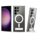 Clear Magnetic  Drop Resistant Shockproof Wireless Slim Stand Case for Samsung