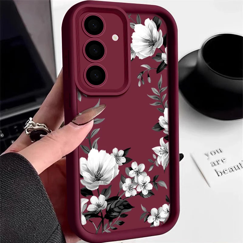 Flowers Print Soft Case For Samsung
