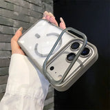 Luxury Bracket Stand Magnetic With Lens Protector Phone Case for iPhone