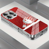 Christmas Santa Claus Snowman Pattern Glass Electroplated Phone  Case for iPhone