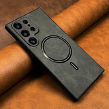 Luxury Leather Magnetic Case For Samsung