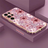 Plating Flower Pattern Phone Case For Samsung
