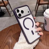 Luxury Clear Acrylic Magnetic  Transparent Shockproof Hard Case For iPhone