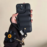 Lanyard Fashion Down Jacket  Strap Soft TPU Phone Case for iPhone