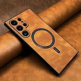 Luxury Leather Magnetic Case For Samsung