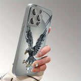 Light Luxury Crystal Eagle Pattern Glass Electroplated Phone Case For iPhone