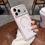 Luxury Clear Acrylic Magnetic  Transparent Shockproof Hard Case For iPhone