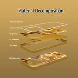 Fashion Gold Crystal For Apple Pattern Metallic Paint Glass Case For iPhone 18 17 16 15 14 13 12 11 Pro Max Plus 17Air 16E Cover