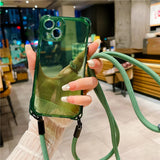 Crossbody Lanyard Cord Rope Necklace Transparent Case For iPhone