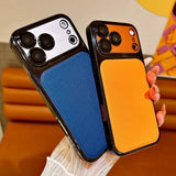 TPU PC Soft Leather Clear Plating Armor Case For iPhone