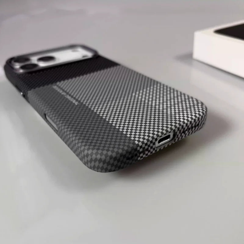 Grid Pattern Magnetic Phone Case For iPhone