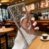 Plating Transparent TPU Wireless Charge Case For Samsung