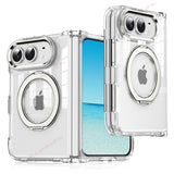 Magnetic 360 Metal Stand Phone Case For iPhone  DUO Clear Hinge Protection Shockproof Protector Cover