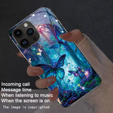 Luxury Colorful Butterfly Print Glass Phone Case For iPhone