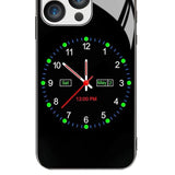 Luminous Electronic Dial Pattern Tempered Glass Phone Case For iPhone