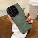 Luxury Matte Soft Leather Phone Case For IPhone