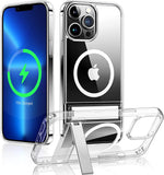 Stand Clear Magnetic Phone Case with Kickstand Transparent Holder  for iPhone