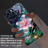 Luxury Colorful Butterfly Print Glass Phone Case For iPhone