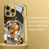Transparent Golden  Tempered Glass Phone Case For iPhone