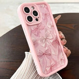Pink Bow Pattern Silicone Phone Case For iPhone