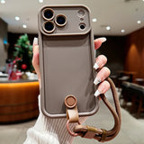 Soft Bumper Liquid Silicone Lanyard Strap Phone Case For iPhone