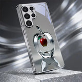 Silver crystal fruit core Electroplated Silver Phone Case For Samsung