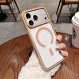 Luxury Clear Acrylic Magnetic  Transparent Shockproof Hard Case For iPhone