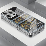 Electroplated gold new tempered glass Artistic texture patterns phone case for Samsung