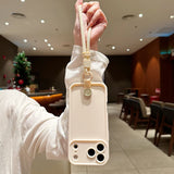 Soft Bumper Liquid Silicone Lanyard Strap Phone Case For iPhone