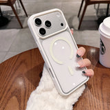 Luxury Clear Acrylic Magnetic  Transparent Shockproof Hard Case For iPhone