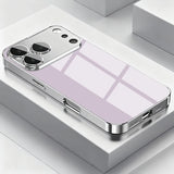 Silver Metallic Paint Electroplated Glass Phone Case for iPhone