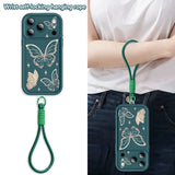 Retro Butterfly Pattern Lanyard  Soft Wrist Strap Cover Phone Case For iPhone