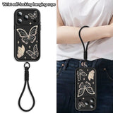 Retro Butterfly Pattern Lanyard  Soft Wrist Strap Cover Phone Case For iPhone