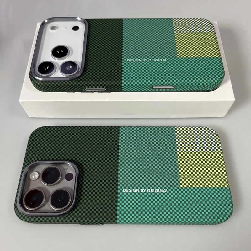 Grid Pattern Magnetic Phone Case For iPhone