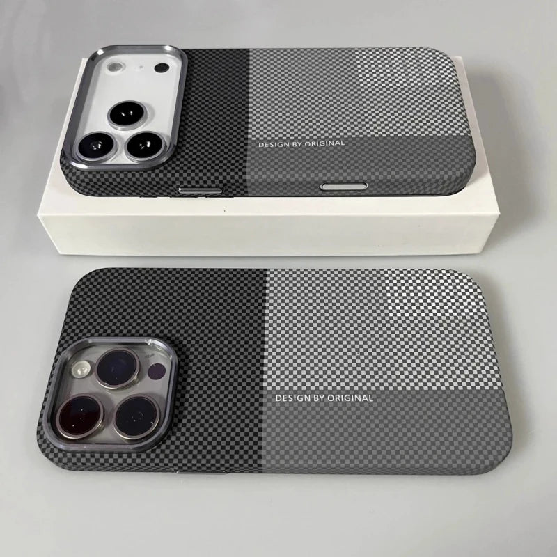 Grid Pattern Magnetic Phone Case For iPhone