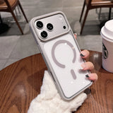 Luxury Clear Acrylic Magnetic  Transparent Shockproof Hard Case For iPhone