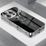 Light Luxury Crystal Eagle Pattern Glass Electroplated Phone Case For iPhone