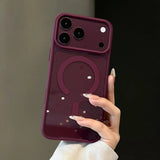 Luxury Clear Acrylic Magnetic  Transparent Shockproof Hard Case For iPhone