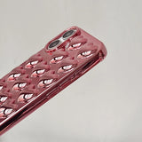 Plating Rose Gold 3D Love Heart Glossy Back Cover Case For iPhone