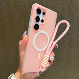 Candy Color Matte  With Lanyard Soft Cover  Phone Case For Samsung