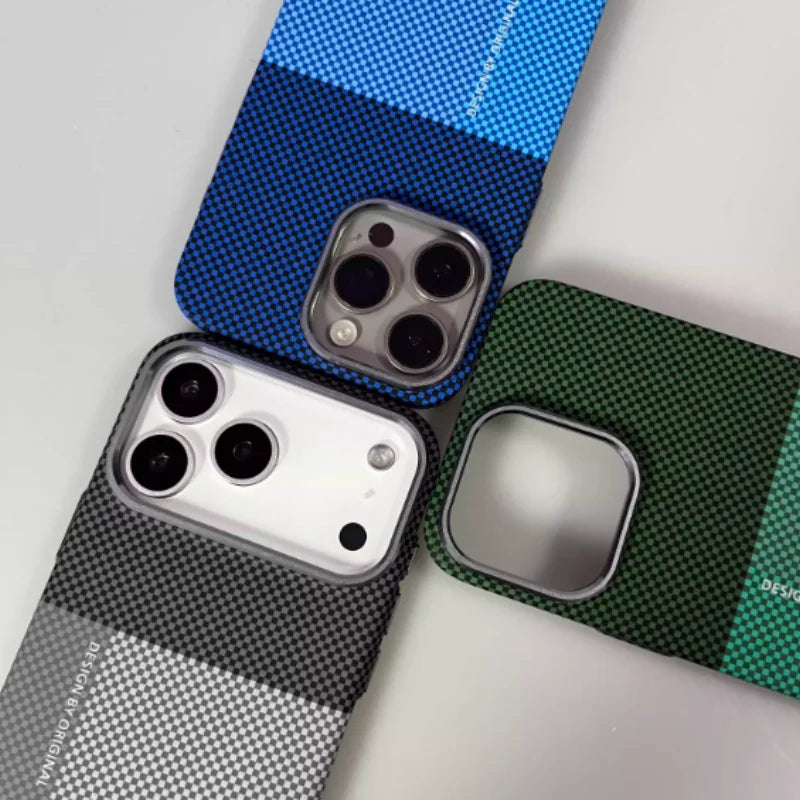 Grid Pattern Magnetic Phone Case For iPhone
