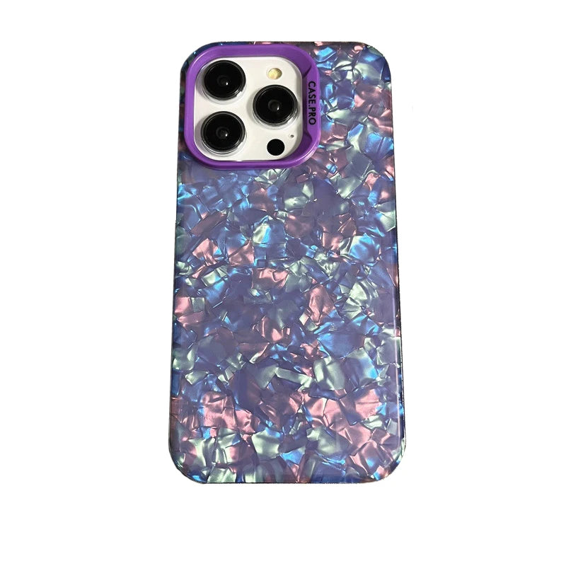 Bling Glitter Dream Conch Shell Marble Case For iPhone