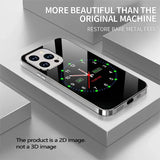 Luminous Electronic Dial Pattern Tempered Glass Phone Case For iPhone
