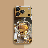 Transparent Golden  Tempered Glass Phone Case For iPhone