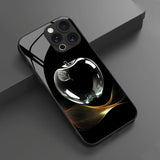 Crystal Clear For Apple Pattern Tempered Glass Phone Case For iPhone